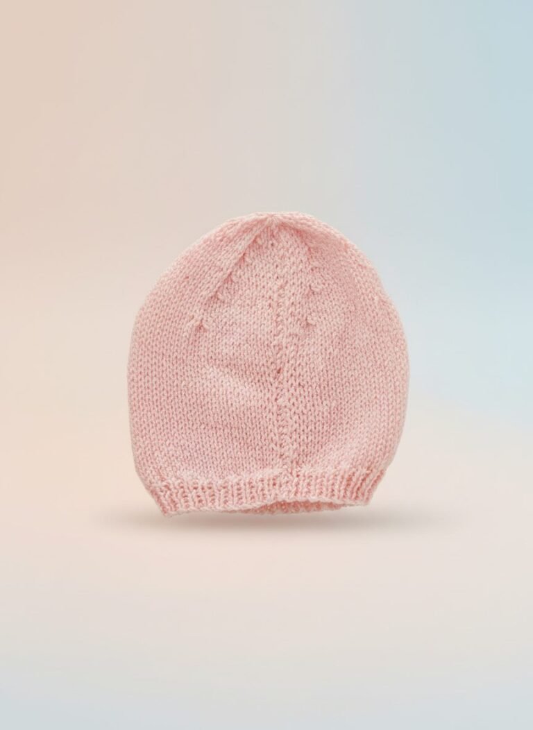 Bonnet bébé tricoté main, de 3 à 6 mois
