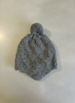 Bonnet bébé tricoté main gris, 6 mois