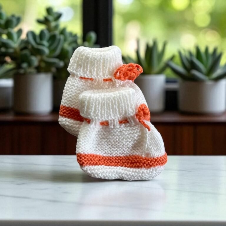 Chaussons bébé tricotés main, de 0 à 3 mois