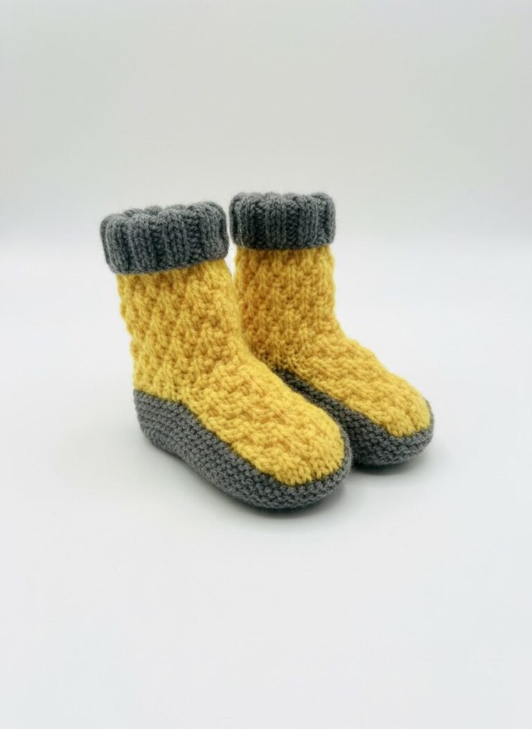 Chaussons bébé tricotés main, 24 mois