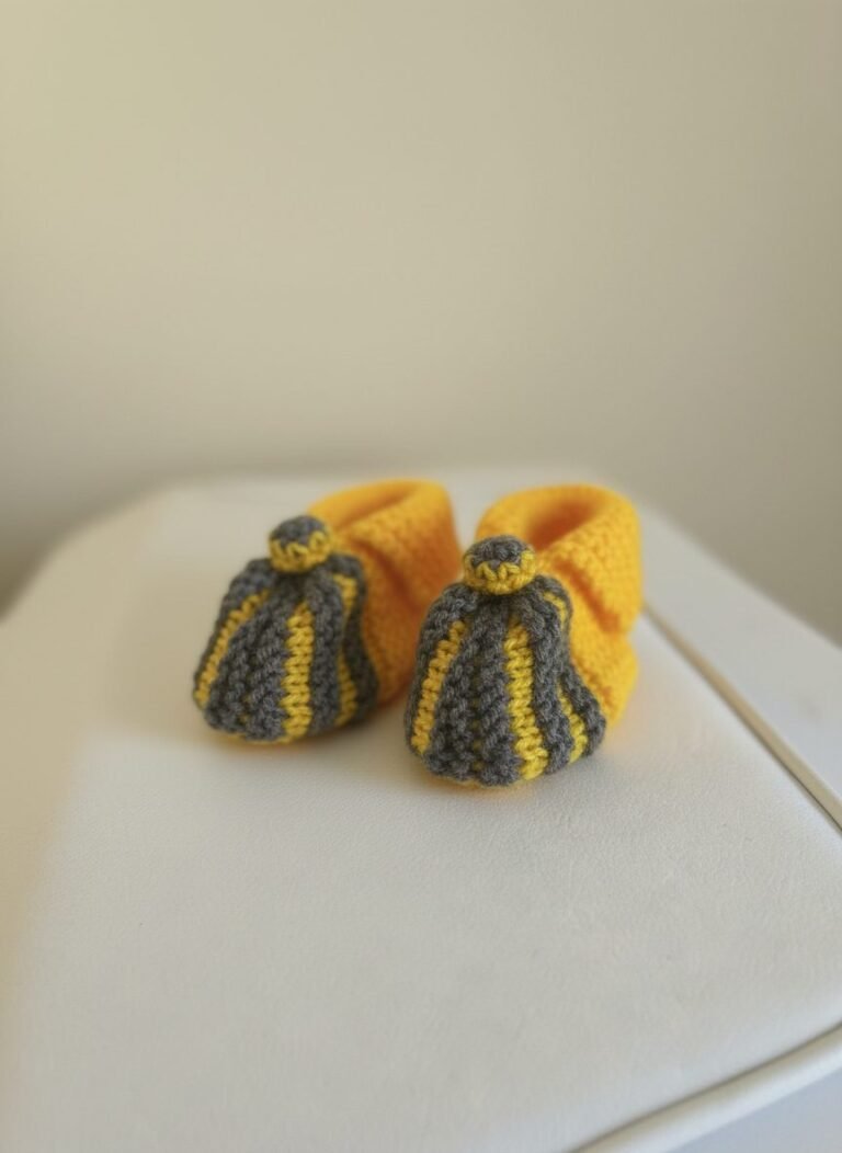 Chaussons bébé tricotés main, de 3 à 6 mois