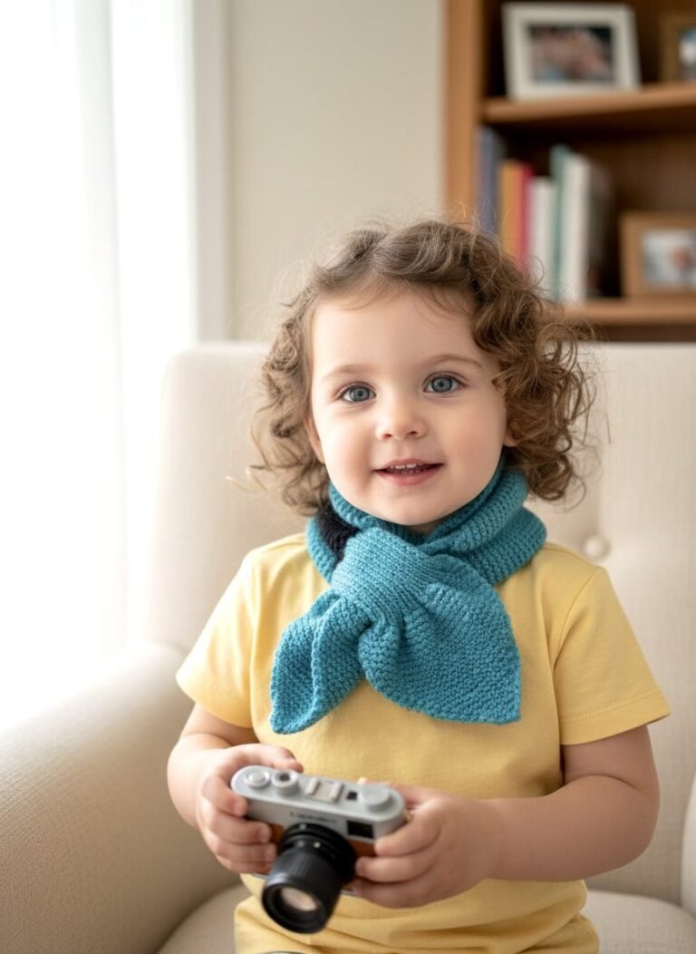 Écharpe bébé tricotée main, 24 mois