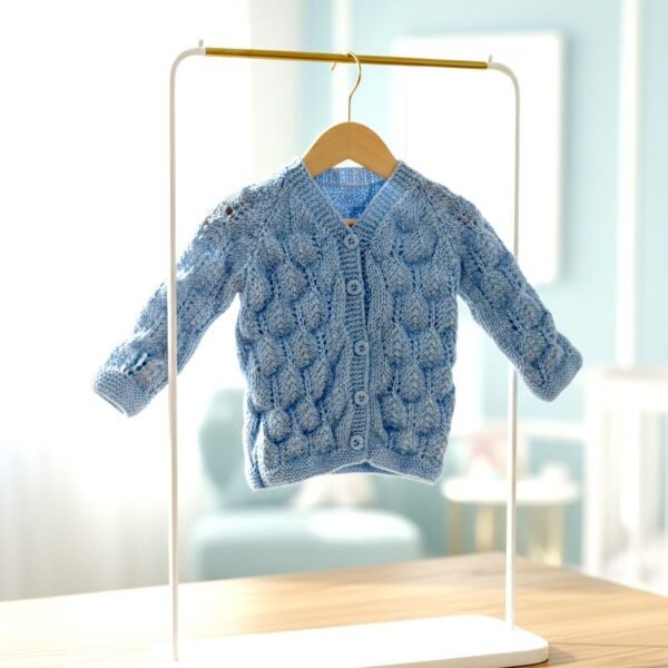 Gilet bébé tricoté main en coton, de 3 à 6 mois