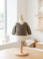 Gilet bébé tricoté main par Cri-Cri, de 3 à 6 mois, vue 2