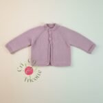 Gilet bébé tricoté main en mérinos, de 3 à 6 mois
