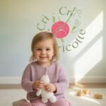 Gilet bébé tricoté main en mérinos par Cri-Cri, de 6 à 9 mois, vue 2