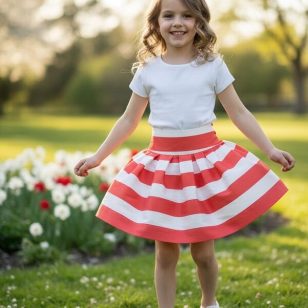 Jupe paysanne Lili Gaufrette pour fille, 12 ans