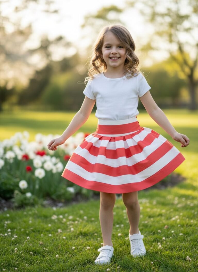 Jupe paysanne Lili Gaufrette pour fille, 12 ans