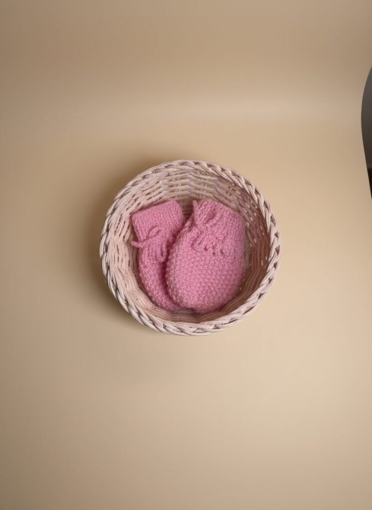 Moufles bébé tricotées main, de 0 à 3 mois