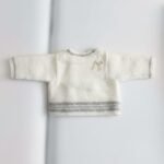 Pull bébé tricoté main, de 0 à 3 mois