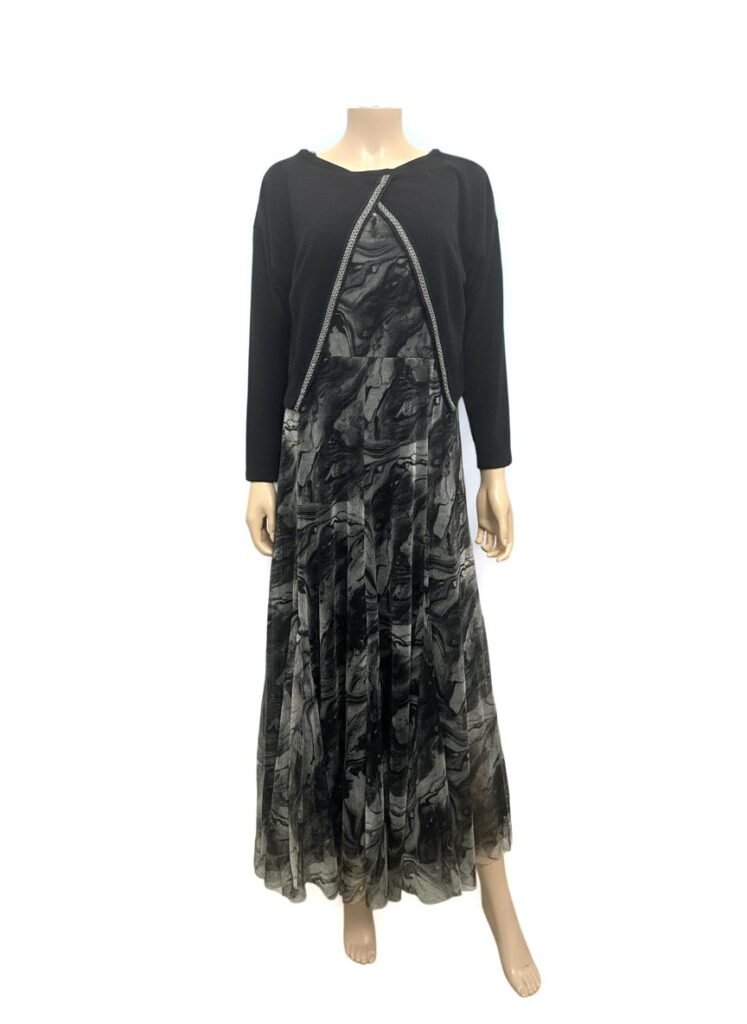 Robe femme avec gilet noir offert, taille 42