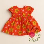 Robe bébé orange fleuri, vue 2