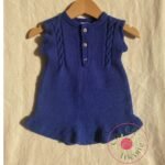 Robe fille tricotée main bleu roi, 2 ans, vue 2
