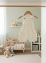 Salopette bébé torsadée tricotée main, de 3 à 6 mois, vue 2